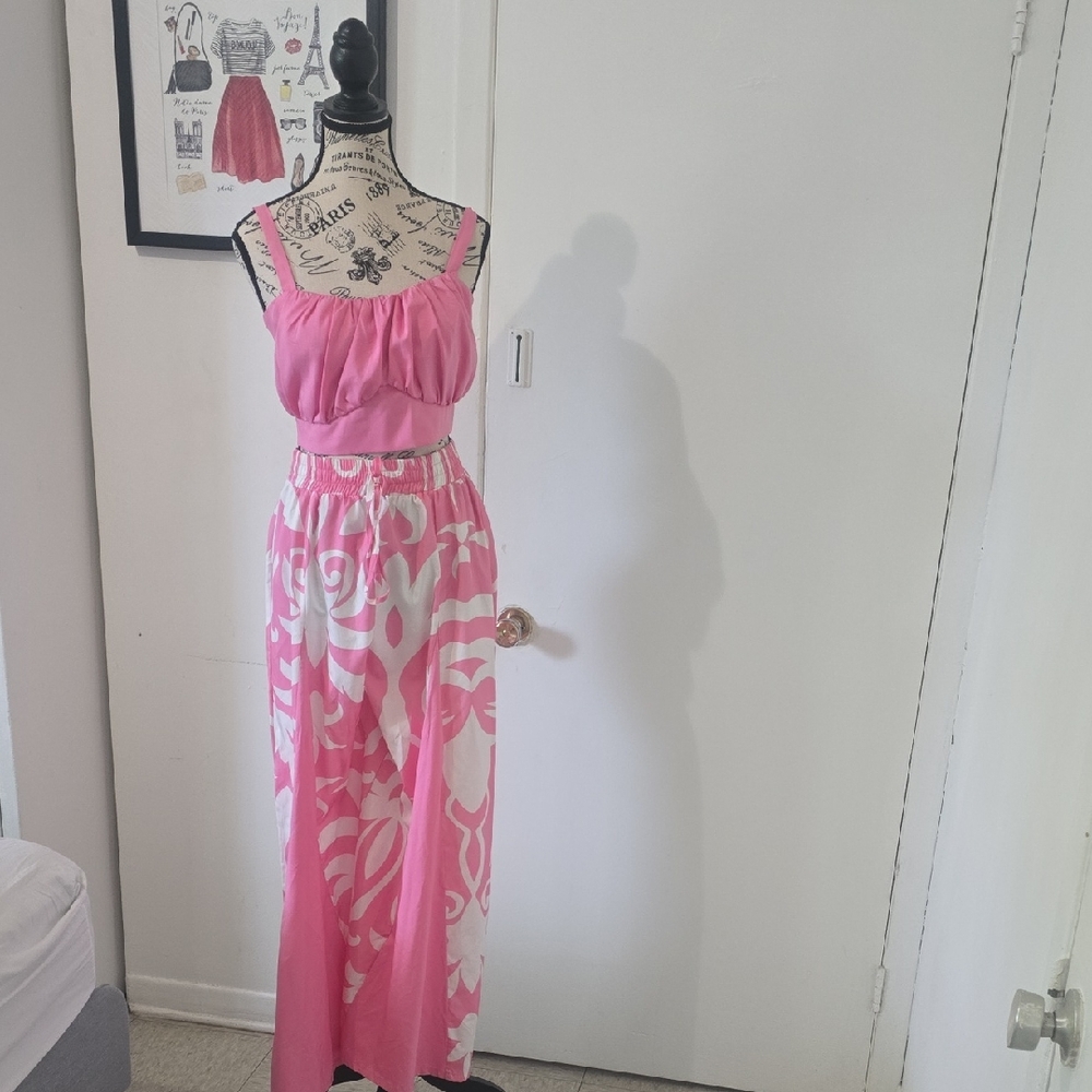Elegant Pink Strapless Maxi Dress
